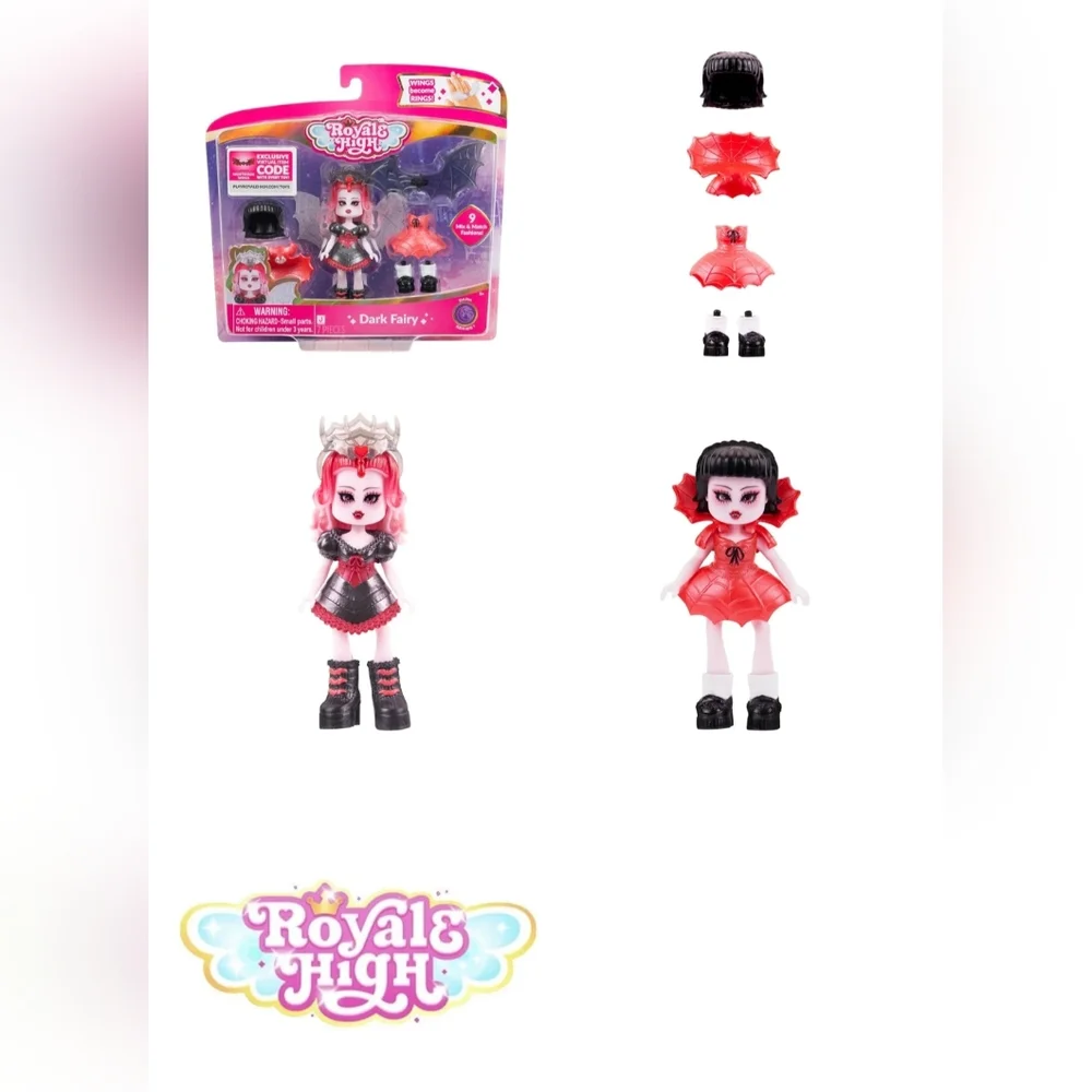 Royale High 3 inch Dark Fairy Fashion Doll - 1 Figure with 9 Fashion Accessories